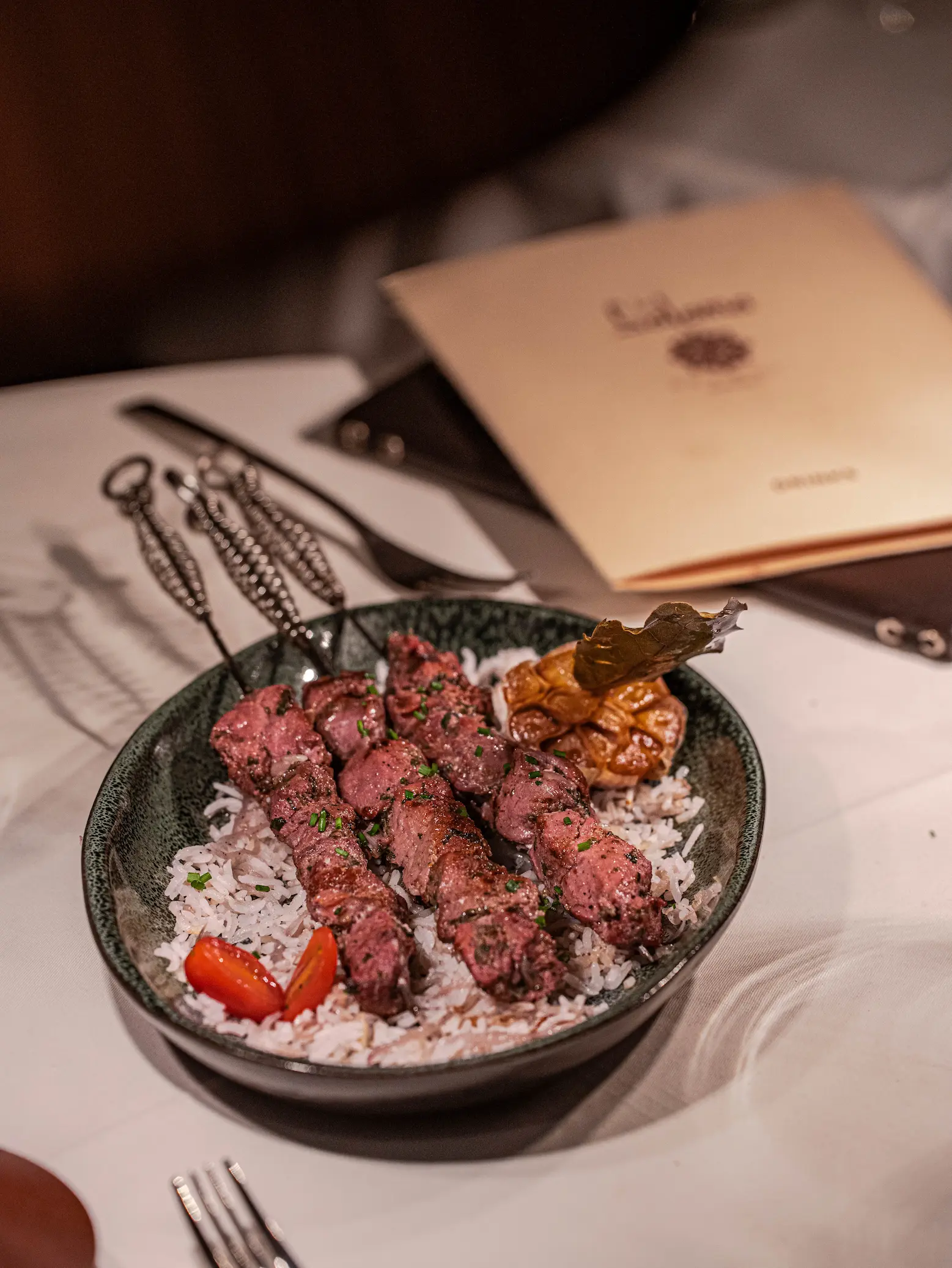 Authentic Moroccan food featuring lamb tagine served at Le Salama restaurant